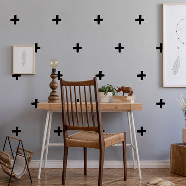 Black Plus Sign Wall Decals